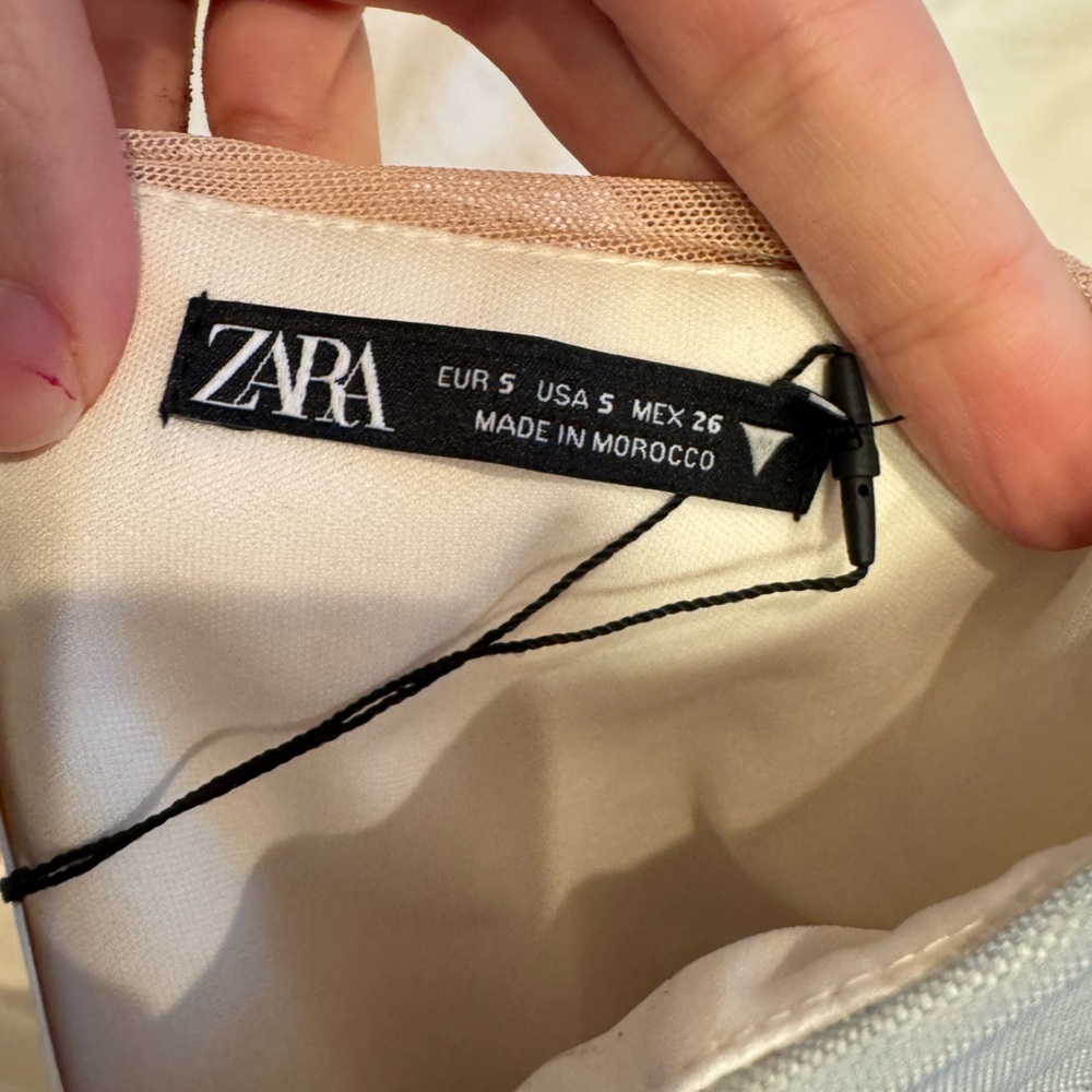 NWT Zara Strapless Tule Dress in Soft Pastels - Picture 8 of 8